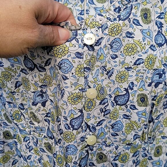 EUC Expressions50 Blue Floral Sleeveless Midi Dress Tones of Blue, Green, SZ 14 - Picture 6 of 16